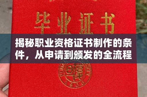 原阳揭秘职业资格证书制作的条件，从申请到颁发的全流程解析