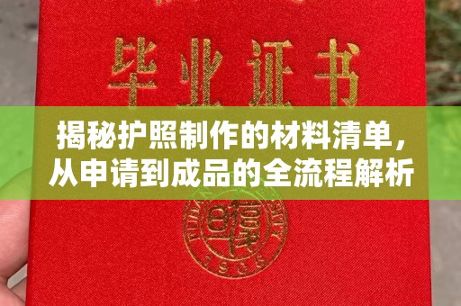 原阳揭秘护照制作的材料清单，从申请到成品的全流程解析