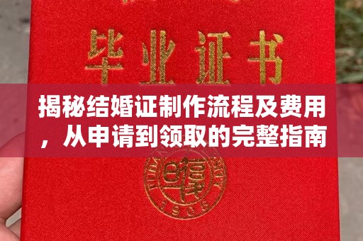 原阳揭秘结婚证制作流程及费用，从申请到领取的完整指南