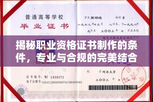原阳揭秘职业资格证书制作的条件，专业与合规的完美结合